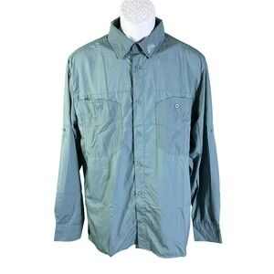 Fintech Fishing Shirt Men Medium‎ Green LSVentilated Performance Pockets